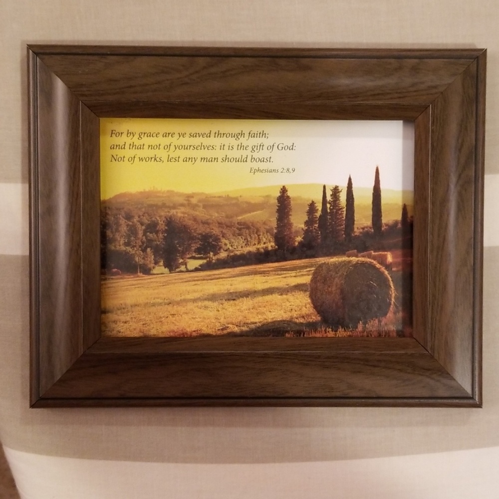 Framed Bibical Religious Quote Ephesians 2:8,9